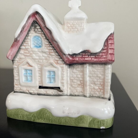 Vintage Japan Musical Ceramic Christmas House Plays Silent Nighy - Picture 3 of 5